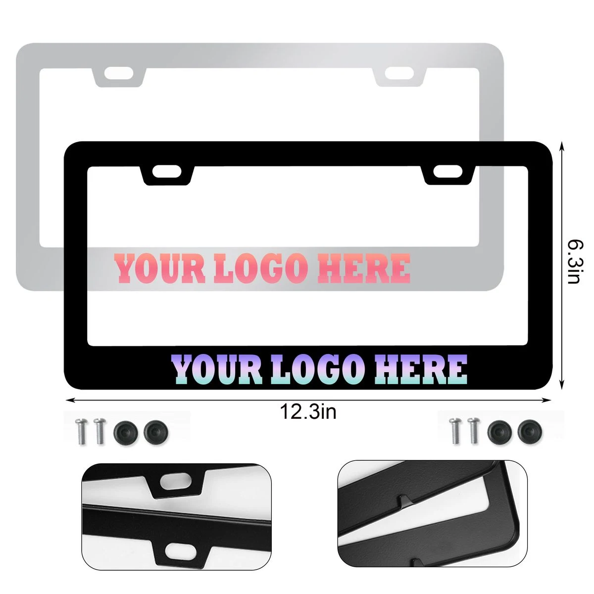 MOQ50 Premium Stainless Steel Car License Plate Frames 1