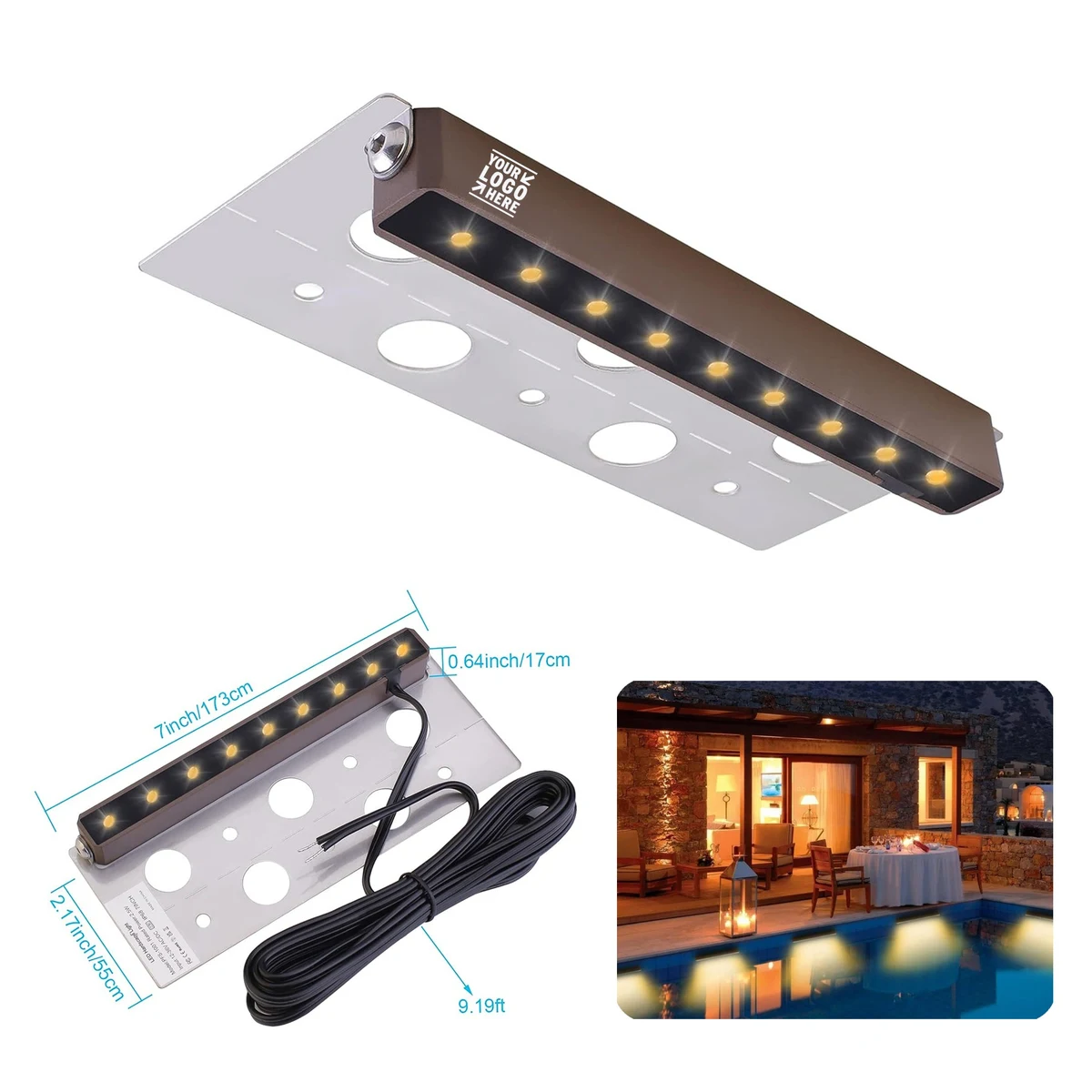2.5W 2700K 12-36V Outdoor Fence Backyard Step Hardscape Paver 7 Inch LED Light 1