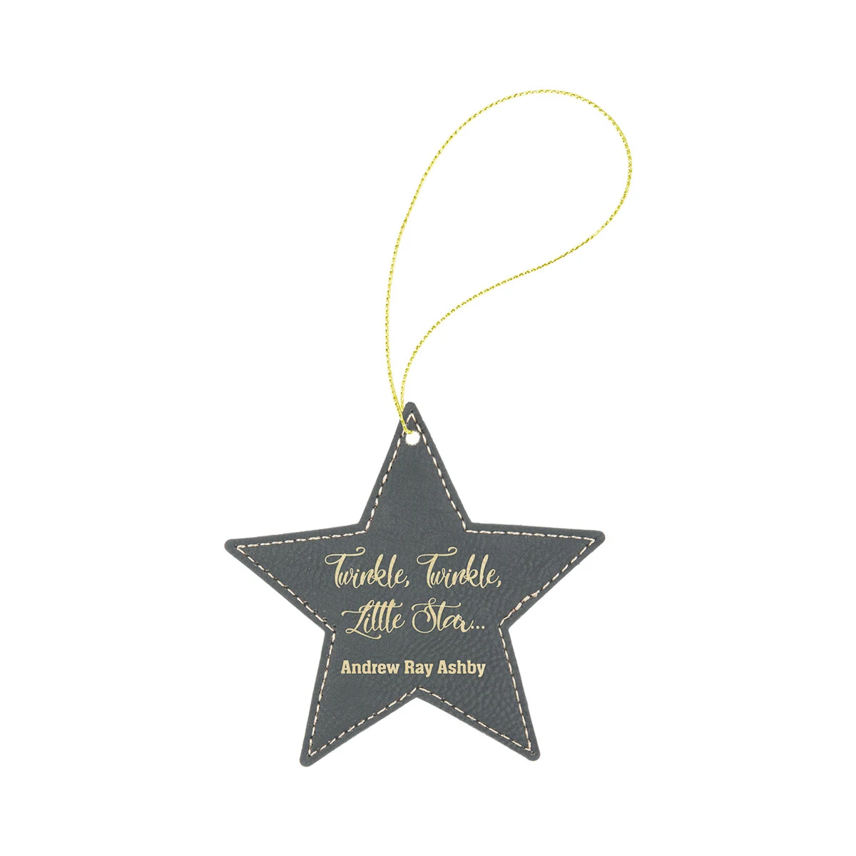 Black/Gold Leatherette Star Ornament 1