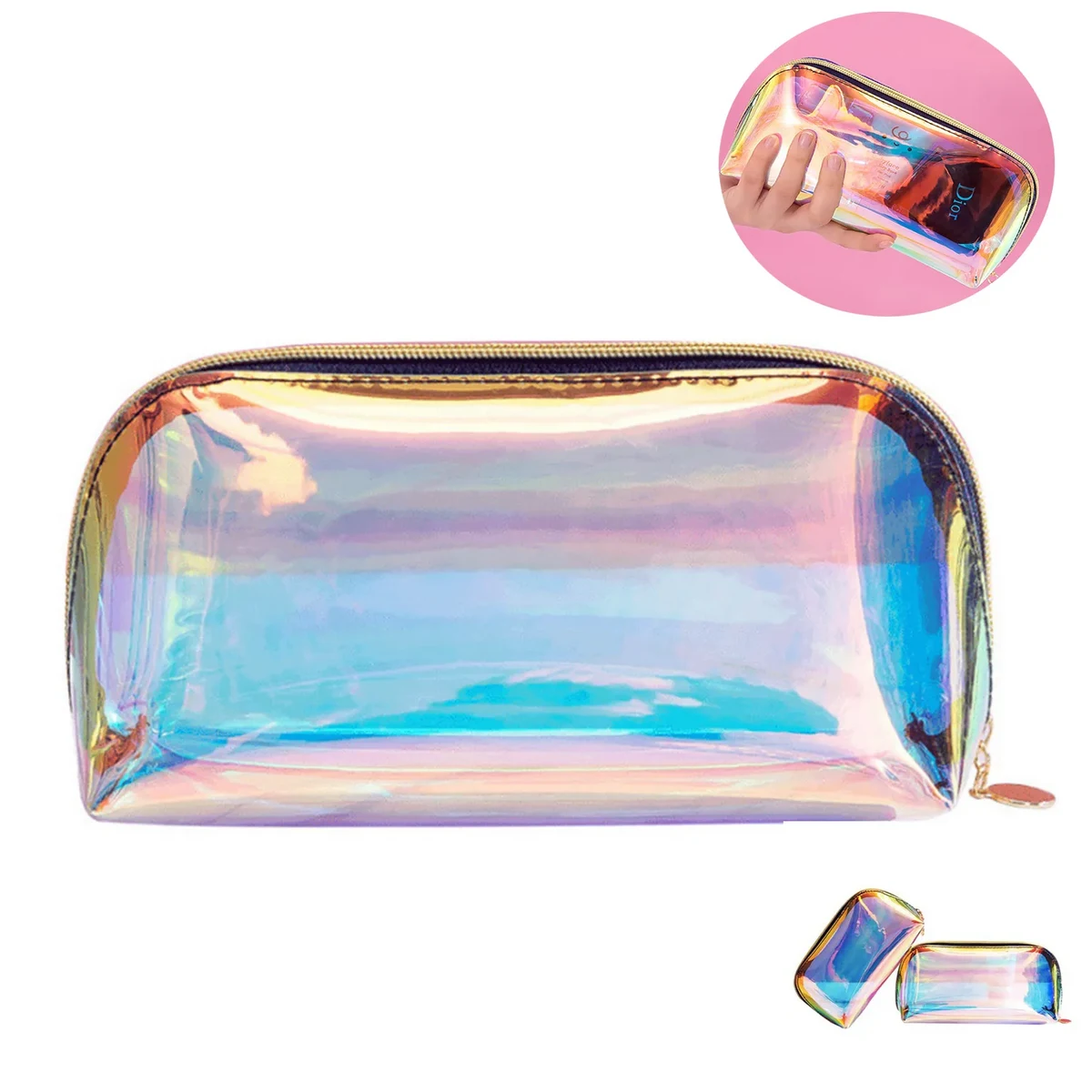 laser Waterproof Cosmetic Bags Portable Travel Toiletry Pouc 1