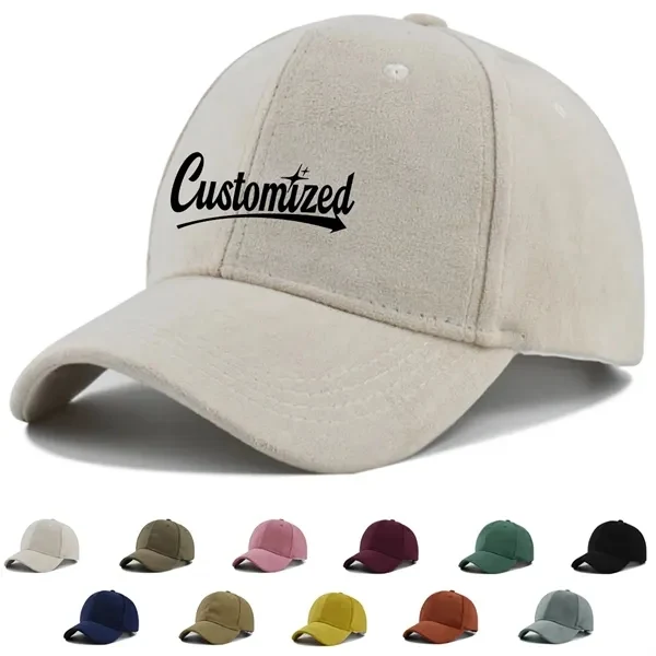 Custom Premium Suede Six Panel Baseball Cap — Comfortable Sports & Brand Promotion 1
