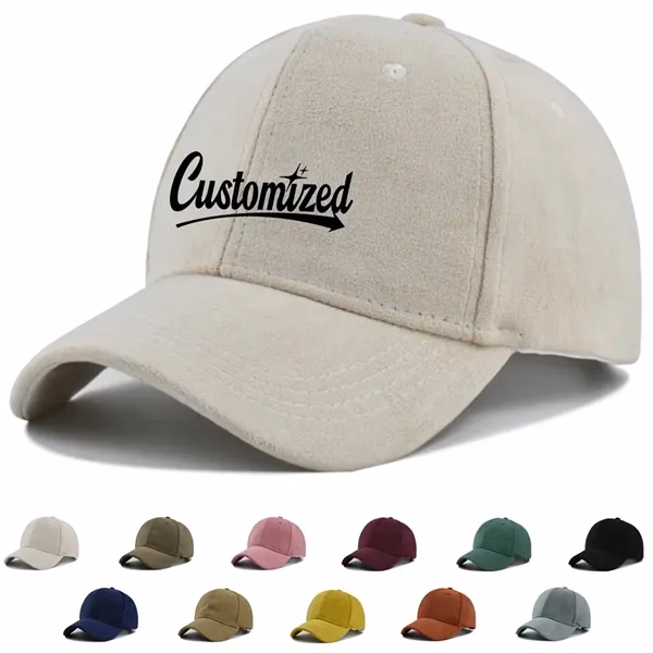 Custom Premium Suede Six Panel Baseball Cap — Comfortable Sports & Brand Promotion