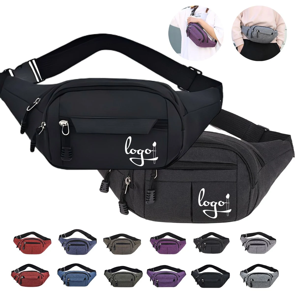 Large Capacity Oxford Cloth Waist Bag 1