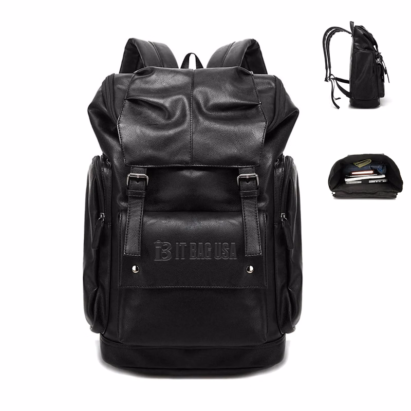 Pu Leather Casual 15.6Inch Laptop Backpack