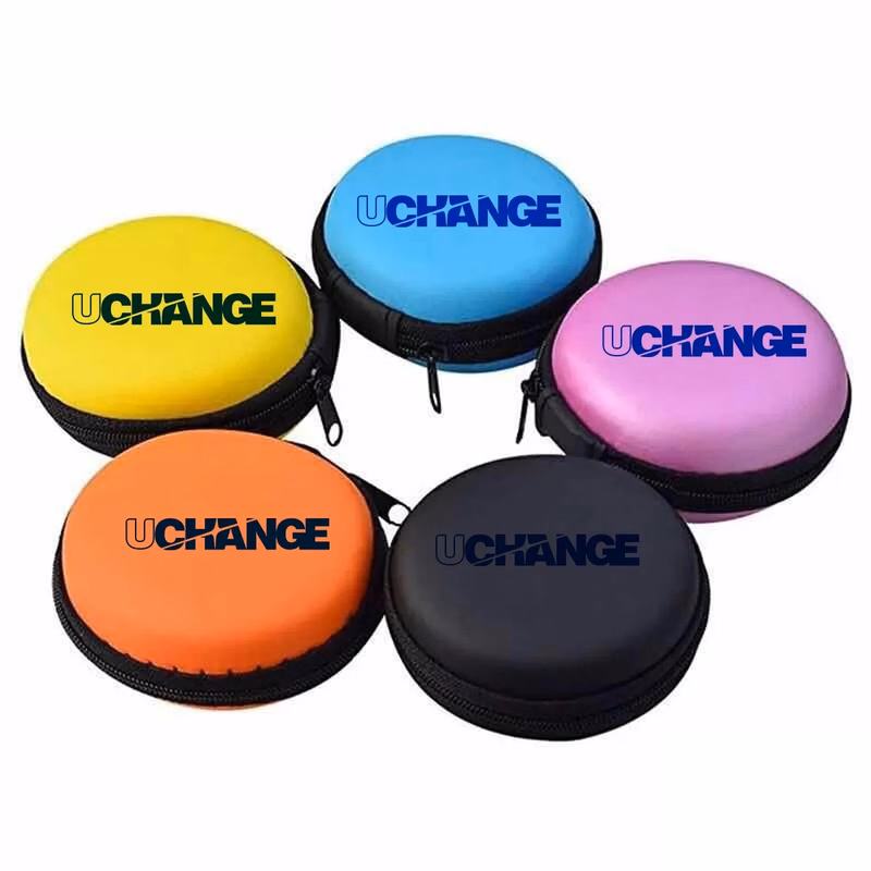 Compact Round Earbud Case With Zipper