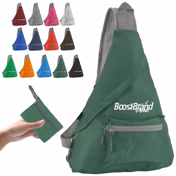 Custom Water-Resistant Foldable Sling Bag with Strap — Commute & Travel Essential