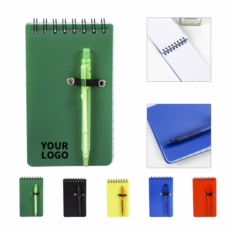 Pocket Spiral Notebook With Pen Polypropylene Cover