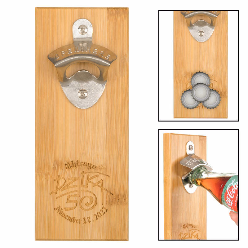 Magnetic Bamboo Wall Mounted Bottle Opener
