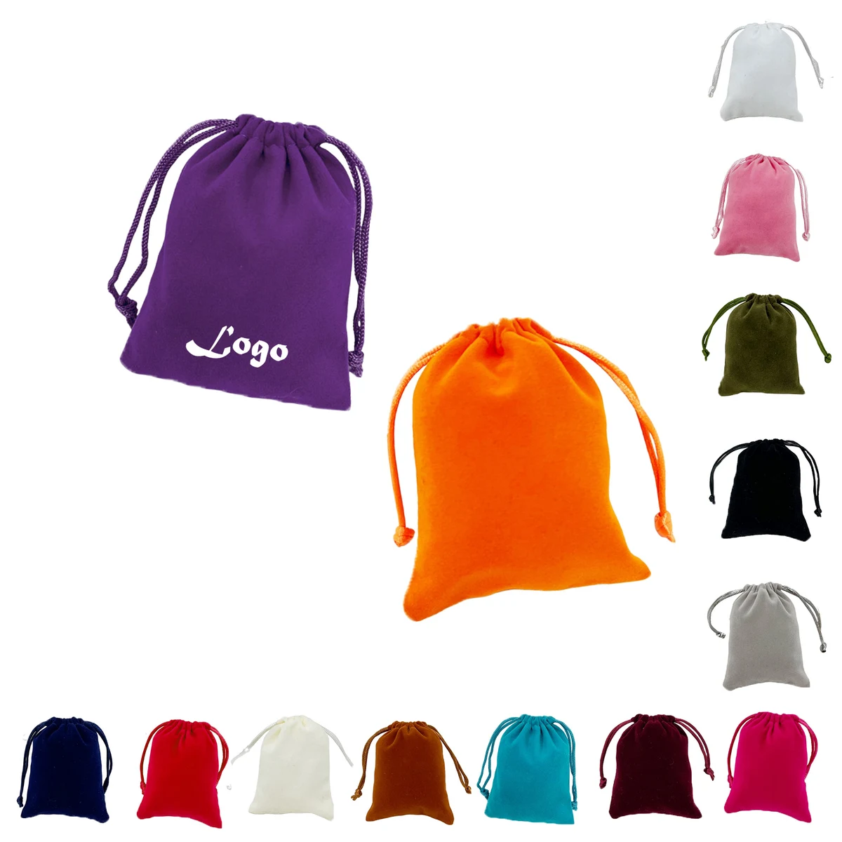 Flannel Drawstring Bag Storage Pouch 1