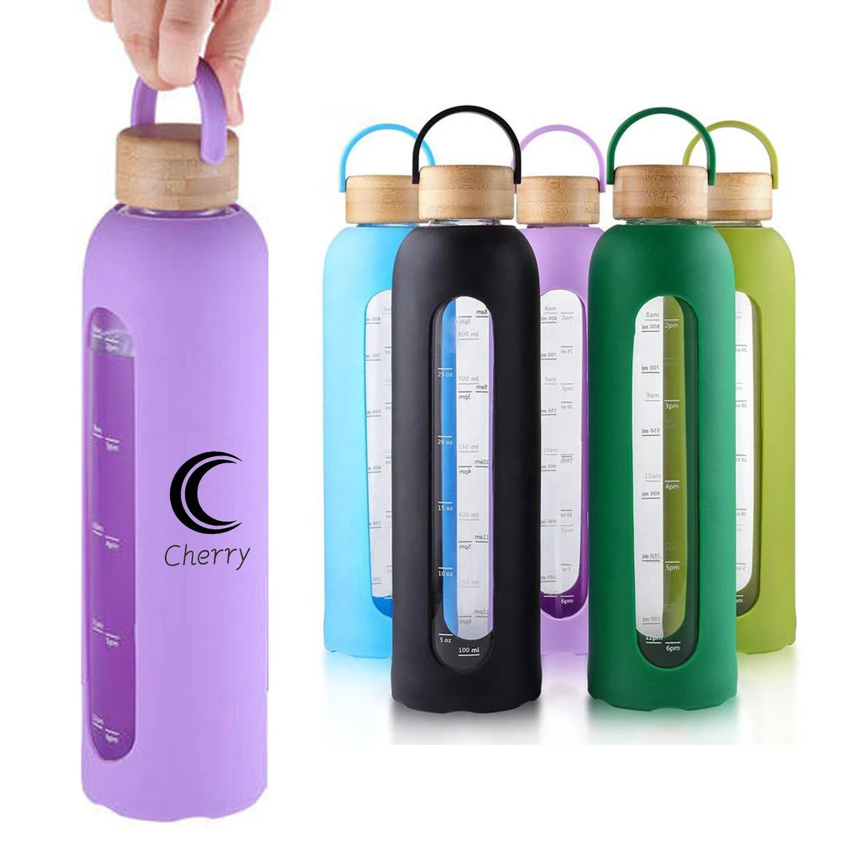 34Oz Glass Motivational Water Bottle 1