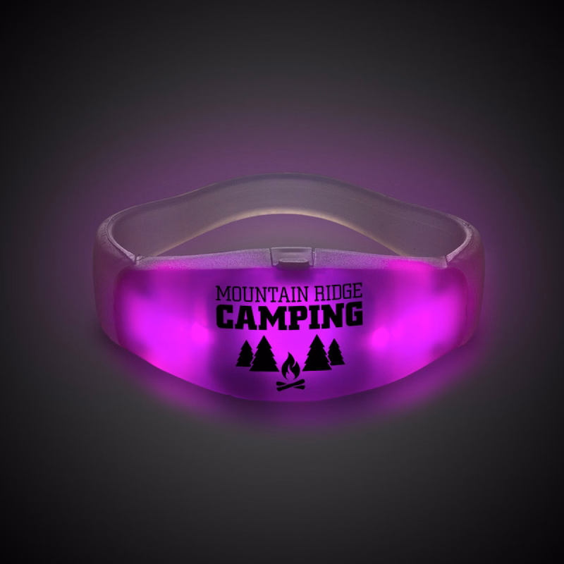 Pink LED Stretchy Bangle Bracelets (Pad Print)