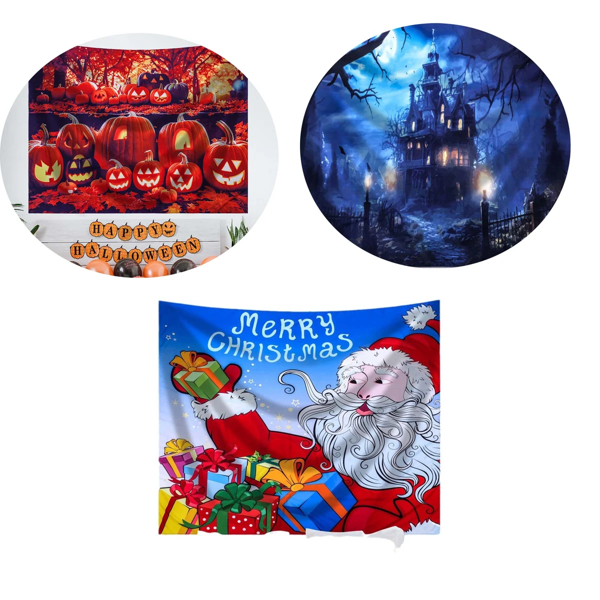 Christmas Halloween Hanging Cloth Background Cloth 1