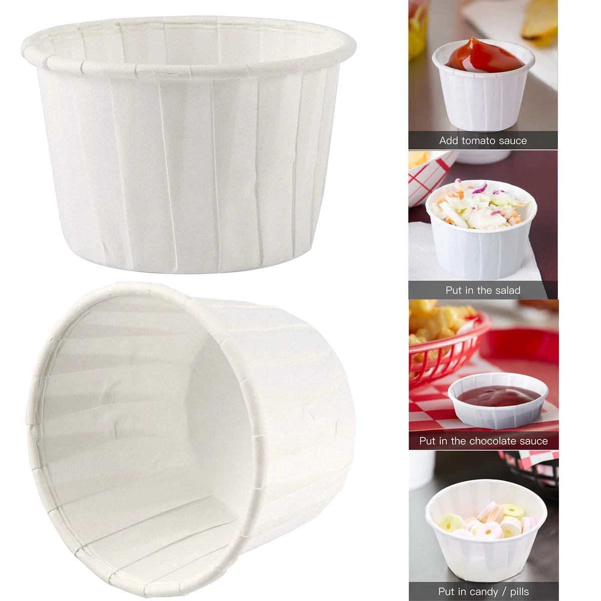 1 oz Disposable Paper Souffle Cup 1