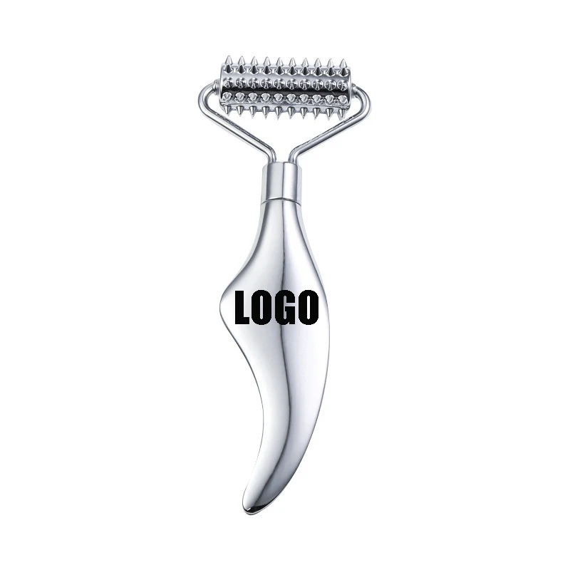Metal Gua Sha Facial Tools Ridged Roller/Gua Sha Facial Tool 2-in-1 Skin Care Stick 1