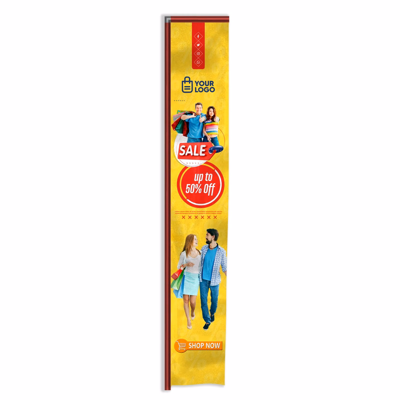 Custom Digital Printed Standard Tower Flags 12' x 22"