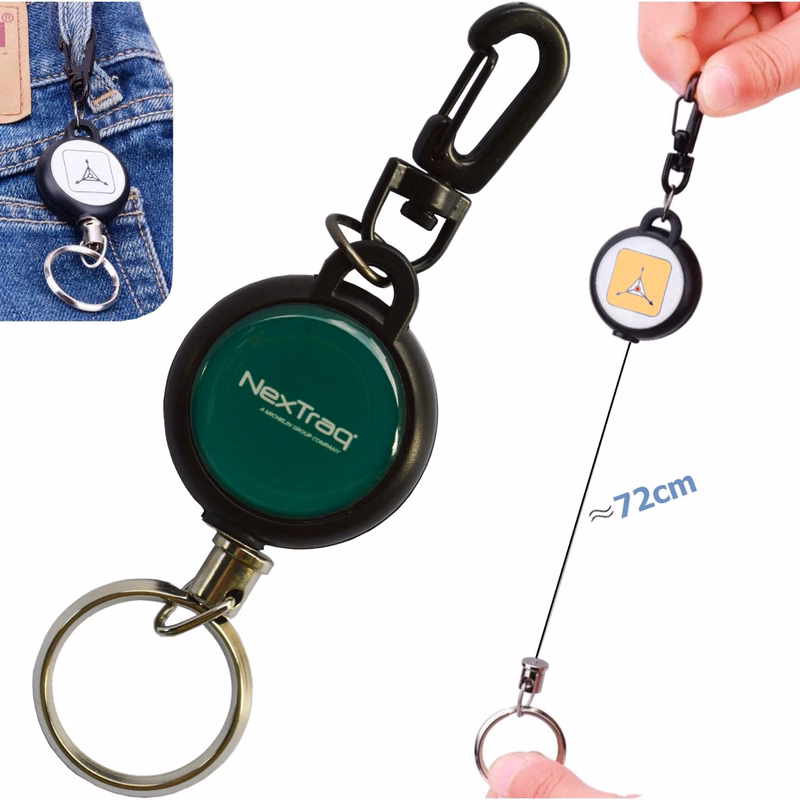 Swivel Carabiner Badge Reel w/ Keyring attachment