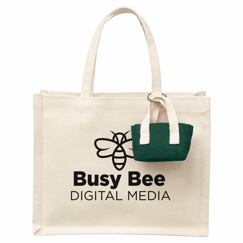 Mini Recycled Cotton Tote Bag with Charm