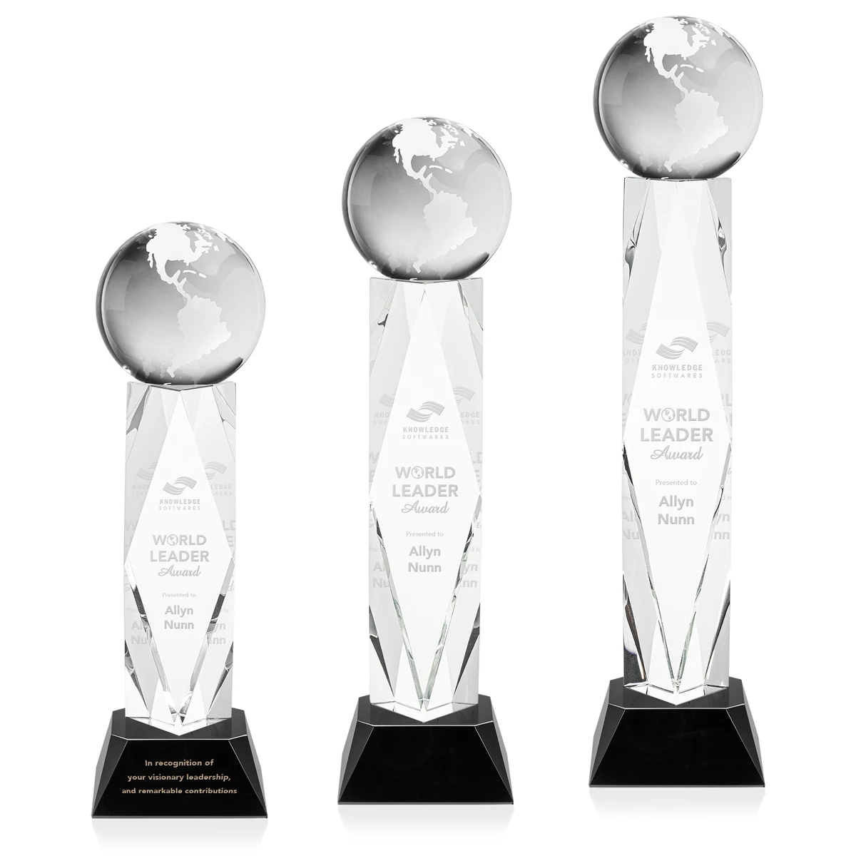Globe Award on Toscana Base - Black 1