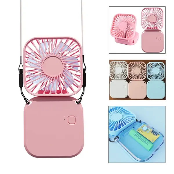 Foldable Rechargeable USB Mini Necklace Fan 1