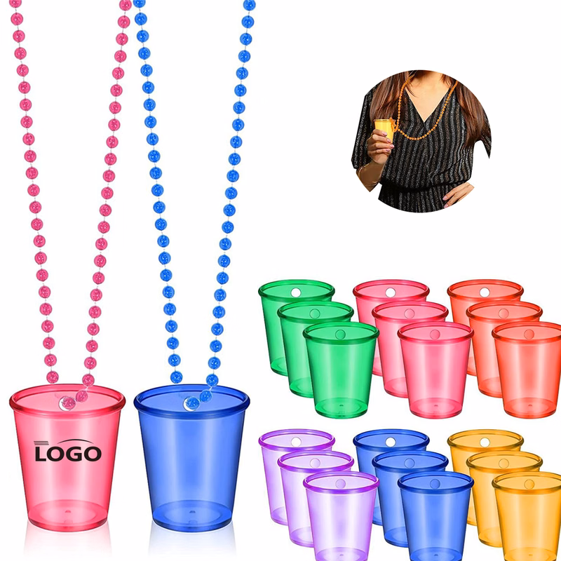 Beaded Necklace Shot Glasses in Vibrant Colors