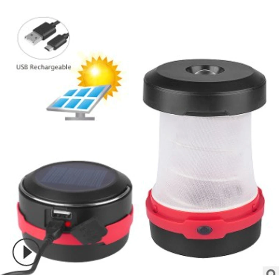 Solar Charge Portable Travel Camping Lantern Collapsible Flashlight Led Lantern 1