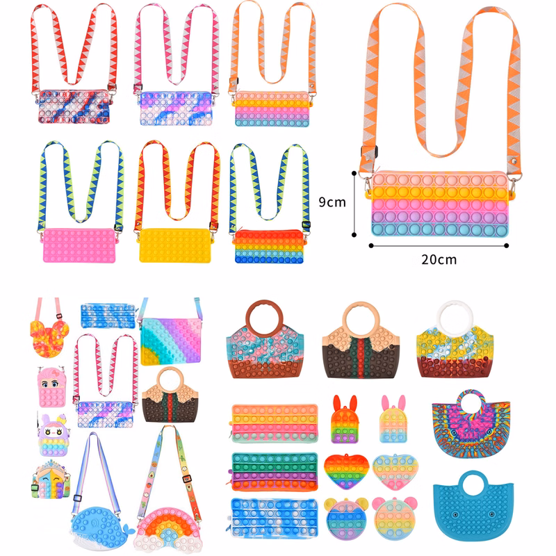 Pop Push It Fidget Toys Shoulder Bag