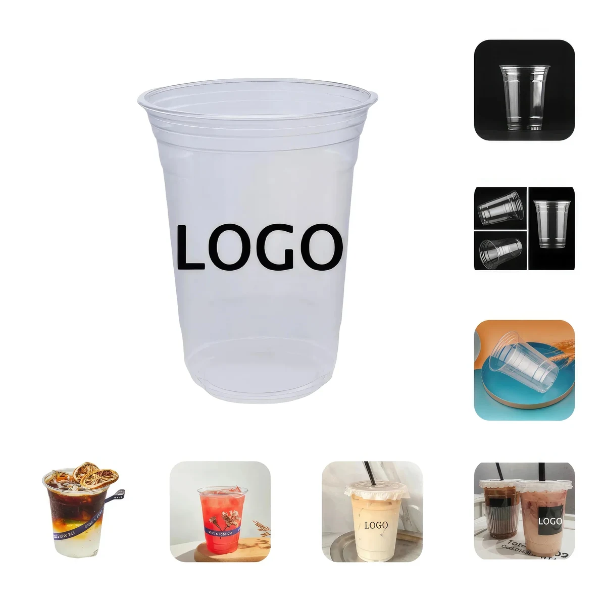 16 oz Transparent Clear PET Plastic Disposable Cold Cup 1