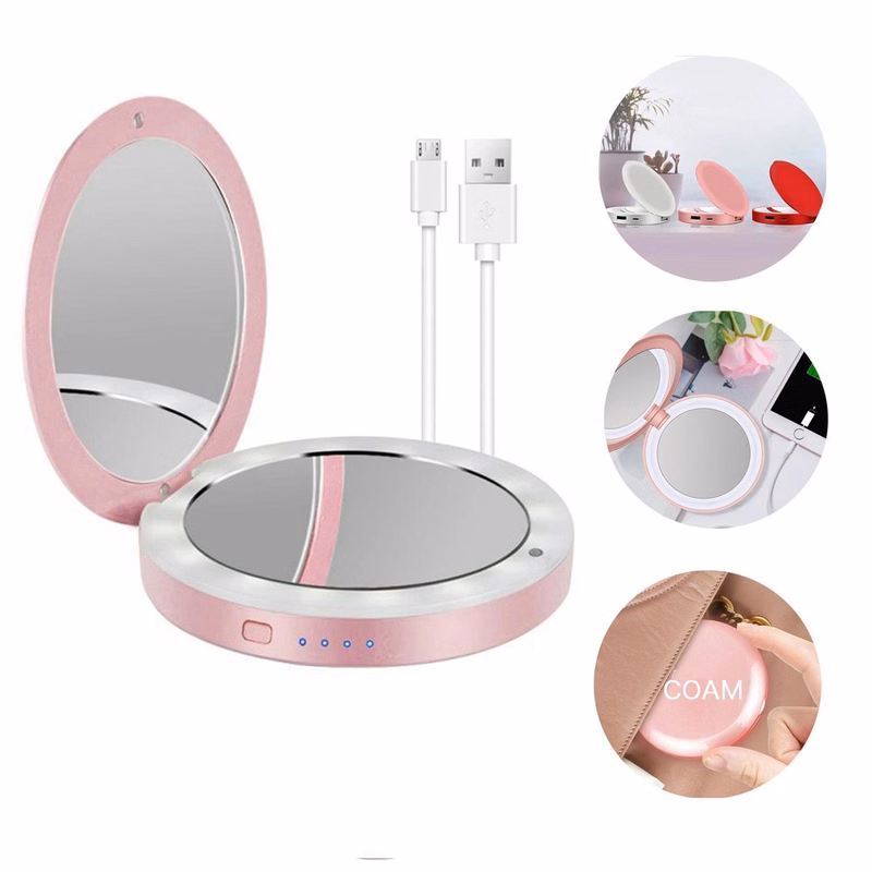 Led Travel Makeup Mirror Wired Charger