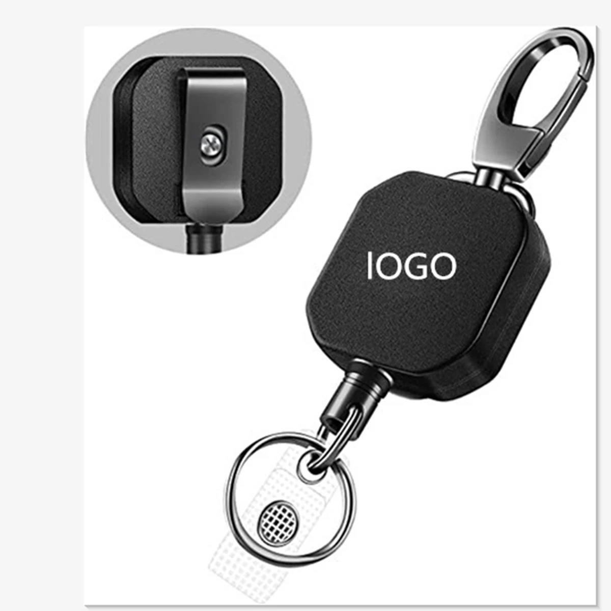 Carabiner Key Chain With Steel Cord 1