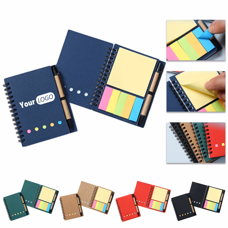 Colorful Kraft Paper Spiral Notebook with Pen