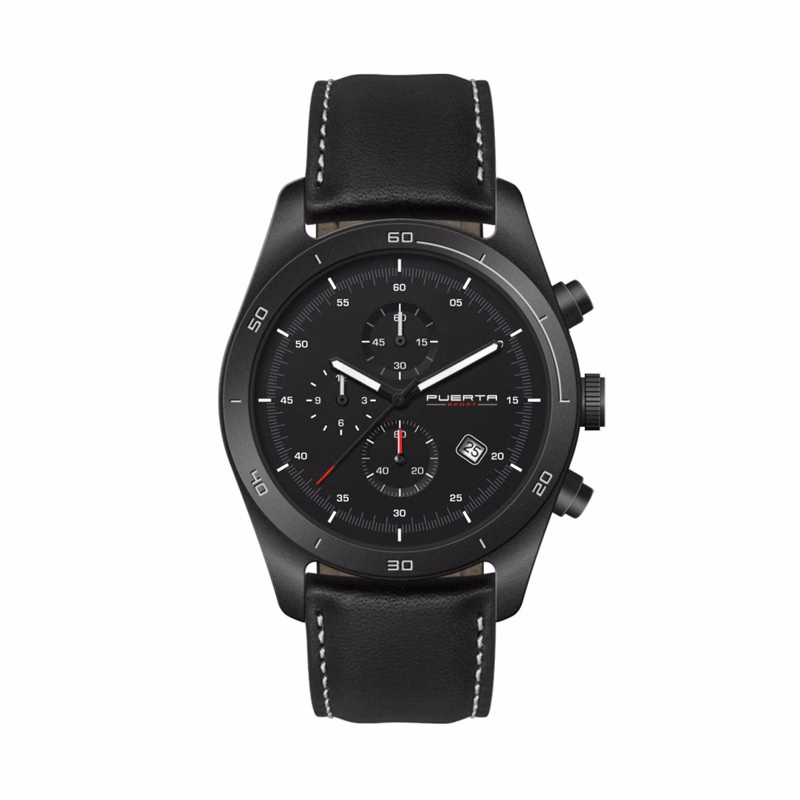 42MM, SS, BLACK CASE, CHRONO MVT, DTE