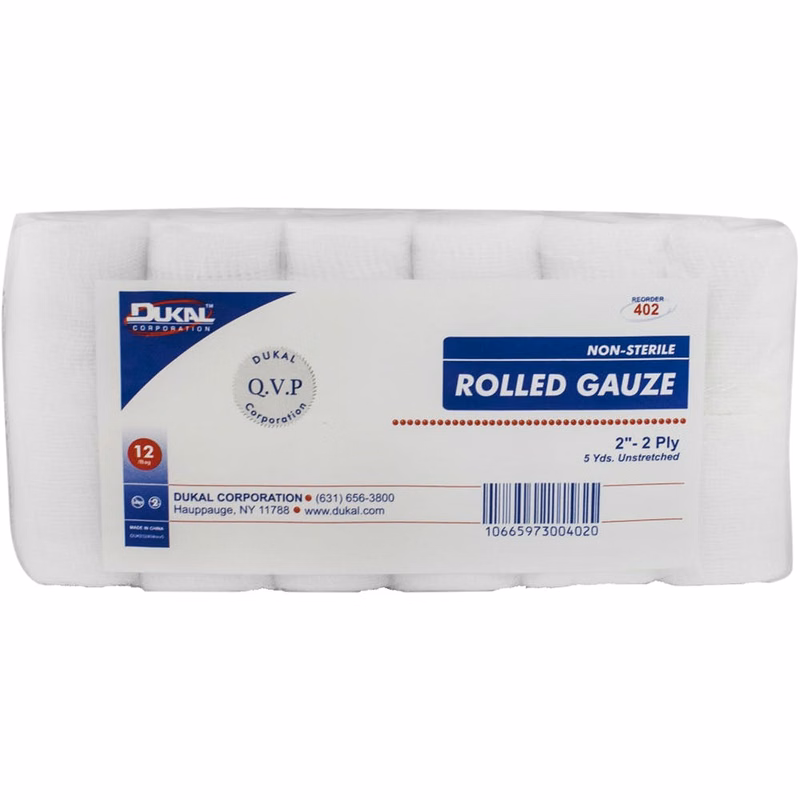Non-Sterile Rolled Gauze - 2-Ply 2" x 5 yards