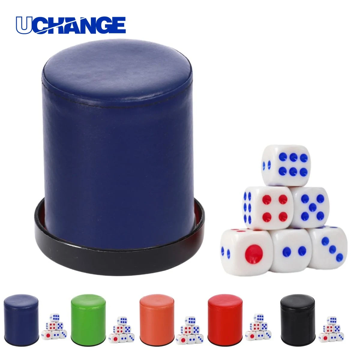 Custom PU Dice Cup Set with 6 Dice and Base for Game Nights 1