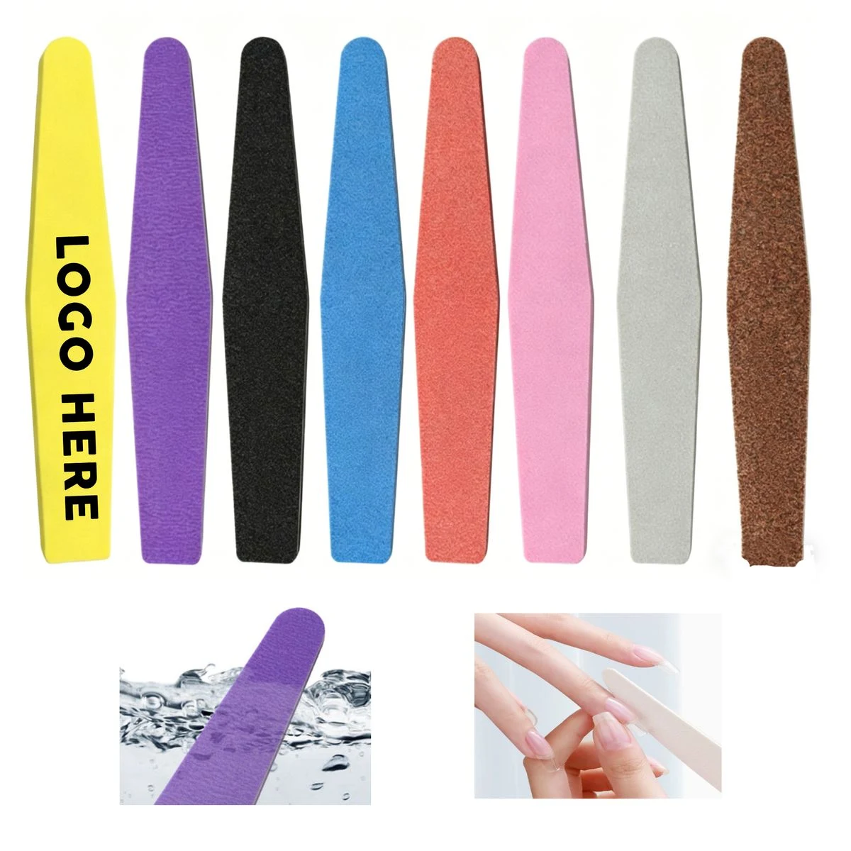 Washable Double-Sided Sponge Nail File with Single-Color Logo 1