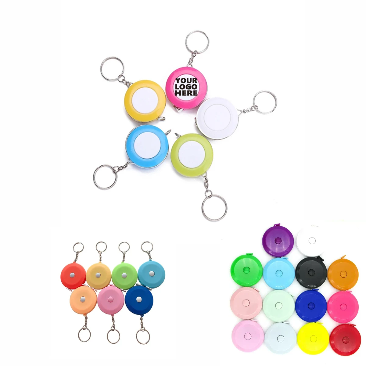Retractable Plastic Round Tape Measure Keychain MOQ 10pcs 1