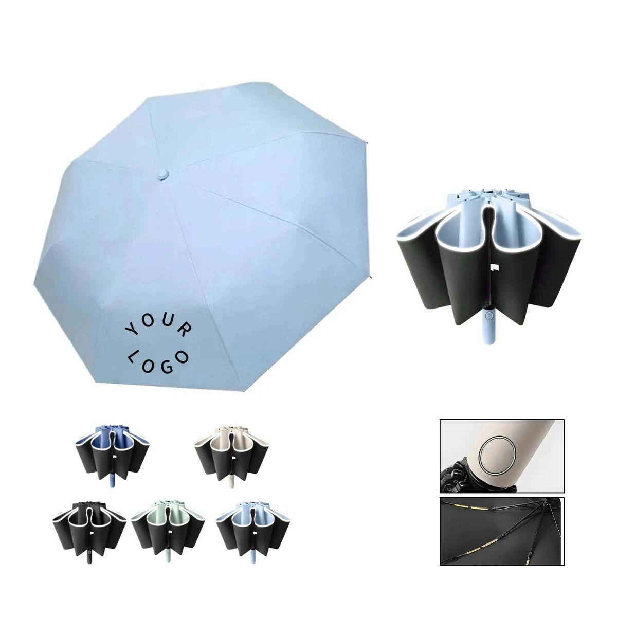 Double Layer Folding Umbrella with 20 Rib Frame 1
