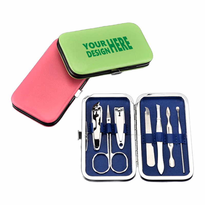 MOQ 50 7-Piece Manicure Kit with Nail Clippers and Custom Logo
