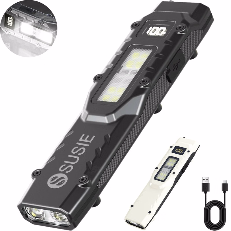 Portable LED Work Light USB Charging Tactical Flashlight