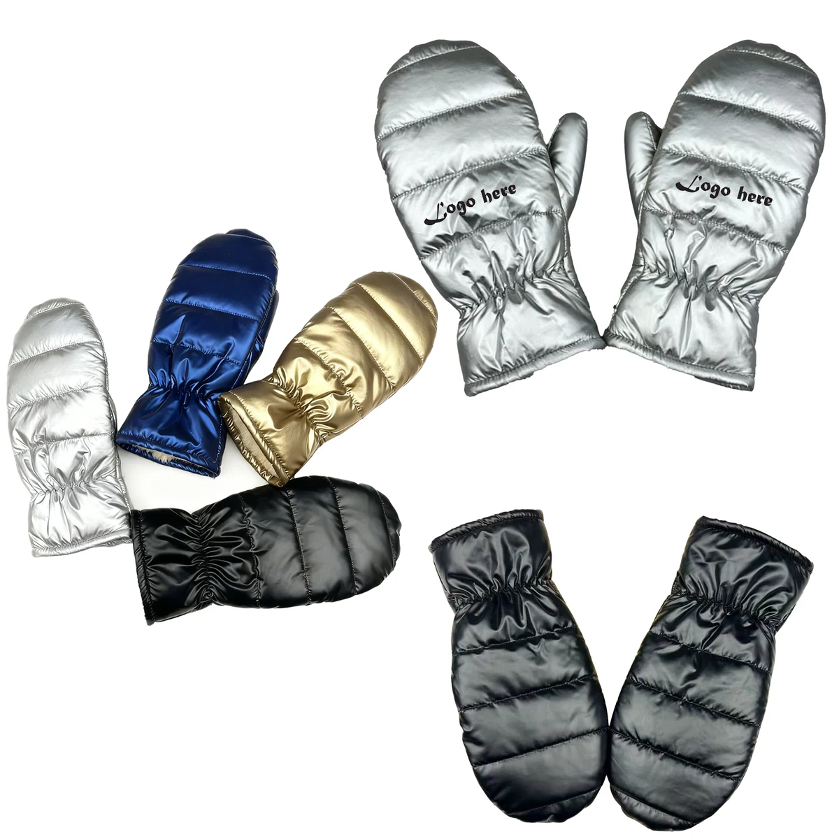Windproof Waterproof Down Cotton Thickened Gloves 1