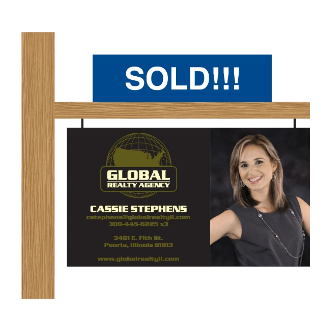 Realty Sign Business Card Magnet - 4.3" x 4" - 20 mil 1