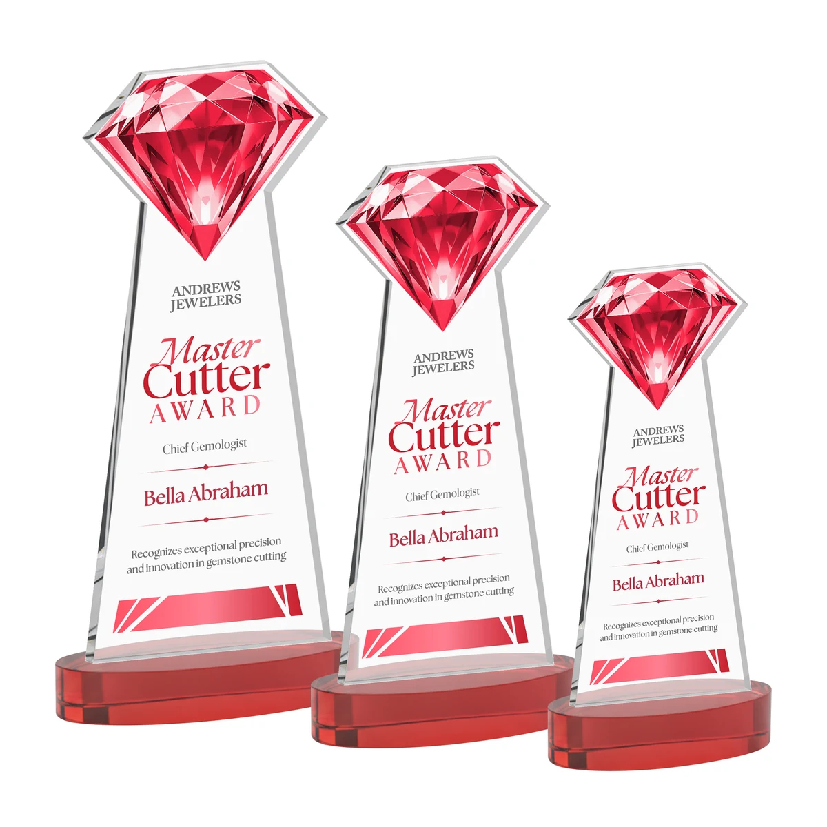 Gemstone VividPrint™ Award on Alberton Base - Red 1