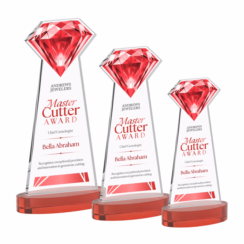 Gemstone VividPrint™ Award on Alberton Base - Red