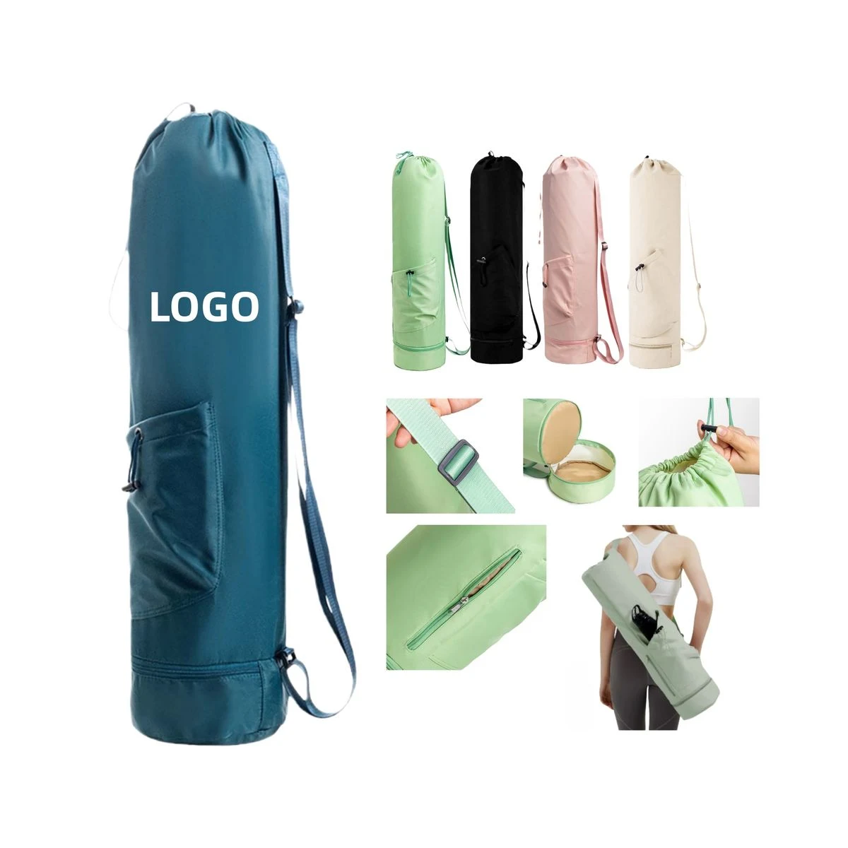 Drawstring Closure Wet Pocket Gym Tote 1