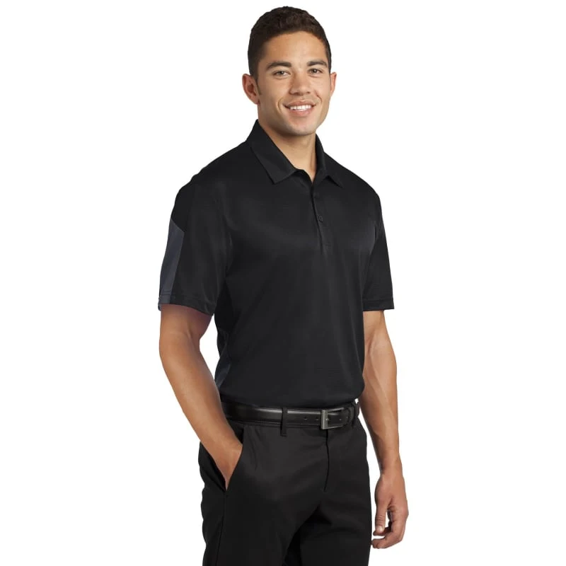 Sport-Tek PosiCharge Active Textured Colorblock Polo. 1