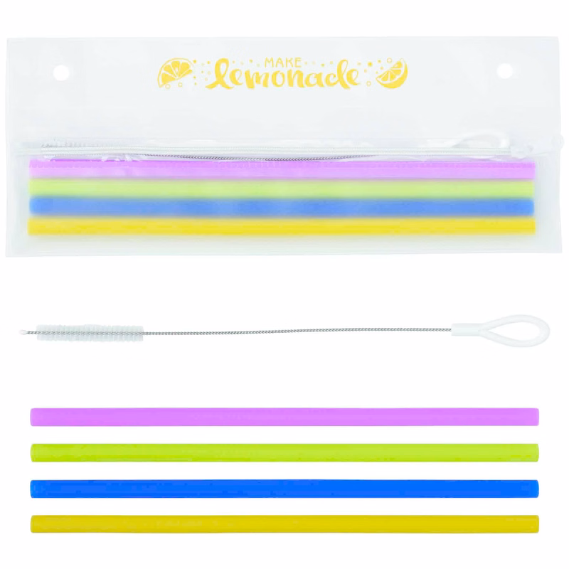 Reusable Silicone Straw Set