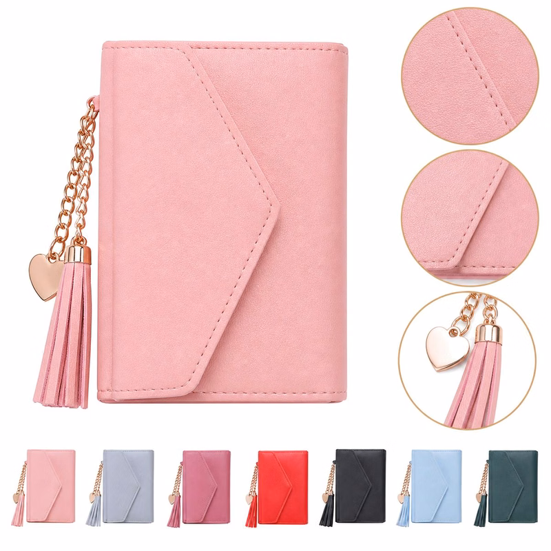 Trifold Multi Card Compact Fine-Texture PU Women's Wallet