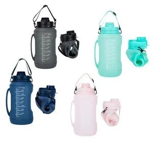 Collapsible Water Bottle with Straw and Time Marker 1