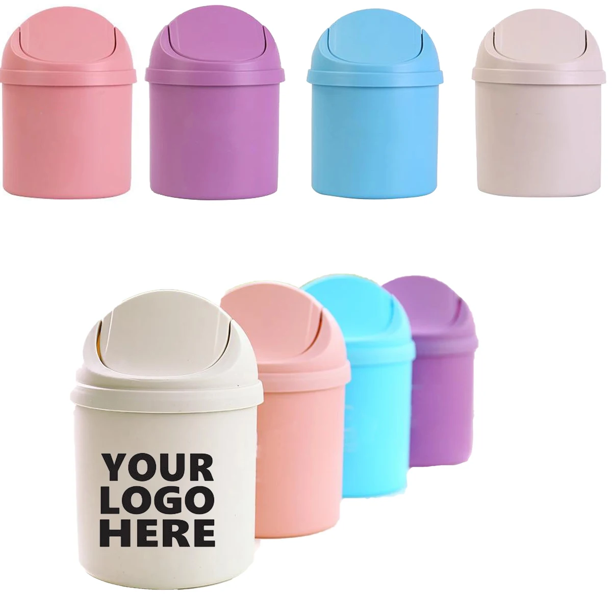 Desktop Mini Trash Can with Lid 1