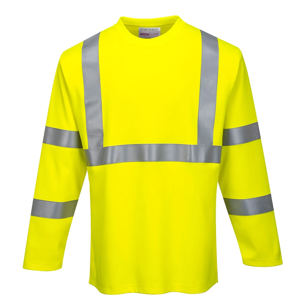 PORTWEST® Modaflame Knit Hi-Vis FR Long Sleeve T-Shirt w/ 40+ UPF Protection 1
