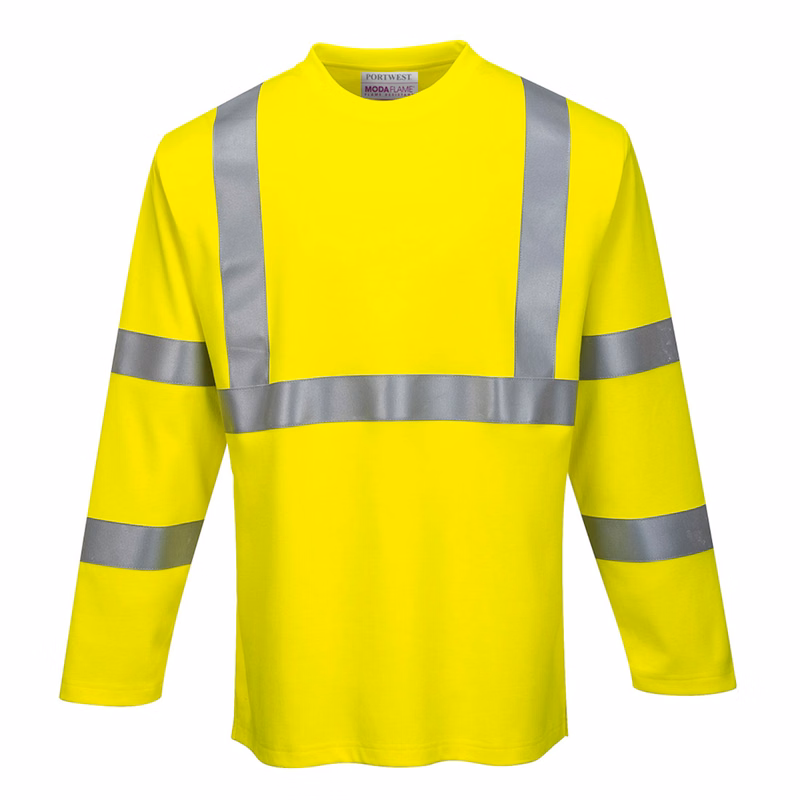 PORTWEST® Modaflame Knit Hi-Vis FR Long Sleeve T-Shirt w/ 40+ UPF Protection